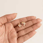 Load image into Gallery viewer, Layered Butterfly Diamond Stud Earrings in 18K Yellow Gold
