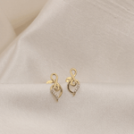 Load image into Gallery viewer, Elegant Treble Clef Diamond Stud Earrings in 18K Yellow Gold
