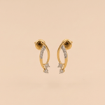 Load image into Gallery viewer, Graceful Interlocking Curve Diamond Stud Earrings in 18K Yellow Gold
