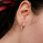 Load image into Gallery viewer, Graceful Interlocking Curve Diamond Stud Earrings in 18K Yellow Gold

