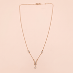 Load image into Gallery viewer, Elegant Y-Drop Diamond Solitaire Necklace in 18K Rose Gold
