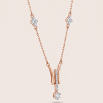 Load image into Gallery viewer, Elegant Y-Drop Diamond Solitaire Necklace in 18K Rose Gold
