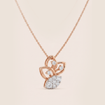 Load image into Gallery viewer, Graceful Floral Teardrop Diamond Necklace in 18K Rose Gold

