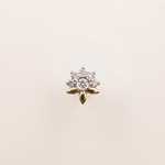 Load image into Gallery viewer, Delicate Diamond Half-Bloom Lotus Nose Pin in 18K Yellow Gold
