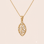 Load image into Gallery viewer, Abstract Botanical Diamond Leaf Necklace in 18K Yellow Gold

