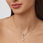 Load image into Gallery viewer, Romantic Abstract Heart Diamond Lariat Necklace in 18K Rose Gold
