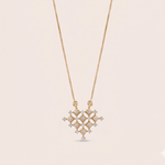 Load image into Gallery viewer, Geometric Lattice Diamond Necklace in 18K Rose Gold
