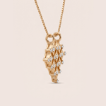 Load image into Gallery viewer, Geometric Lattice Diamond Necklace in 18K Rose Gold
