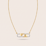Load image into Gallery viewer, Modern Open Oval Double Heart Diamond Necklace in 18K Yellow Gold
