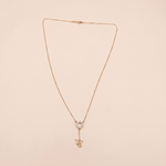 Load image into Gallery viewer, Delicate Diamond Circle &amp; Dove Lariat Necklace in 18K Rose Gold
