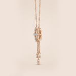Load image into Gallery viewer, Modern Geometric Diamond Fringe Necklace in 18K Rose Gold
