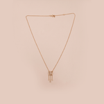 Load image into Gallery viewer, Modern Geometric Diamond Fringe Necklace in 18K Rose Gold
