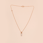 Load image into Gallery viewer, Modern Ribbed Vertical Bar Diamond Necklace in 18K Rose Gold
