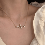 Load image into Gallery viewer, Sparkling Diamond Heartbeat Pulse Necklace in 18K Yellow Gold
