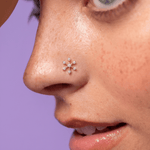 Load image into Gallery viewer, Delicate Snowflake Diamond Nose Pin in 18K Yellow Gold
