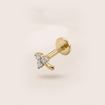 Load image into Gallery viewer, Dainty Diamond Trinity &amp; Hook Nose Pin in 18K Yellow Gold
