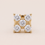 Load image into Gallery viewer, Classic Five-Stone Diamond Floral Nose Pin in 18K Yellow Gold
