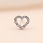 Load image into Gallery viewer, Radiant Open Heart Diamond Nose Pin in 18K Yellow Gold
