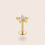Load image into Gallery viewer, Radiant Diamond Starfish Nose Pin in 18K Yellow Gold
