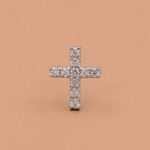 Load image into Gallery viewer, Timeless Diamond Cross Nose Pin in 18K Yellow Gold
