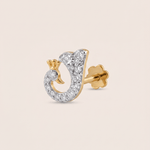 Load image into Gallery viewer, Regal Diamond Peacock Nose Pin in 18K Yellow Gold
