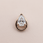 Load image into Gallery viewer, Elegant Open Teardrop Diamond Solitaire Nose Pin in 18K Rose Gold
