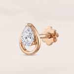Load image into Gallery viewer, Elegant Open Teardrop Diamond Solitaire Nose Pin in 18K Rose Gold

