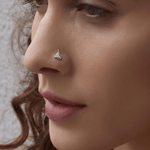 Load image into Gallery viewer, Sweeping Geometric Diamond Cluster Nose Pin in 18K Rose Gold
