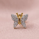Load image into Gallery viewer, Delicate Diamond Butterfly Nose Pin in 18K Yellow Gold
