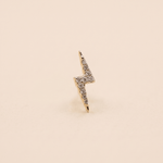 Load image into Gallery viewer, Striking Diamond Lightning Bolt Nose Pin in 18K Yellow Gold
