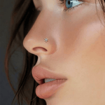 Load image into Gallery viewer, Brilliant Diamond Starburst Nose Pin in 18K Yellow Gold
