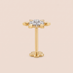 Load image into Gallery viewer, Brilliant Diamond Starburst Nose Pin in 18K Yellow Gold
