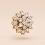 Load image into Gallery viewer, Radiant Floral Diamond Cluster Nose Pin in 18K Yellow Gold
