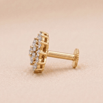 Load image into Gallery viewer, Radiant Floral Diamond Cluster Nose Pin in 18K Yellow Gold
