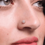 Load image into Gallery viewer, Radiant Floral Diamond Cluster Nose Pin in 18K Yellow Gold
