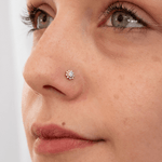 Load image into Gallery viewer, Exquisite Multi-Layered Diamond Floral Nose Pin in 18K Yellow Gold
