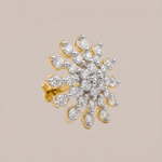 Load image into Gallery viewer, Exquisite Multi-Layered Diamond Floral Nose Pin in 18K Yellow Gold
