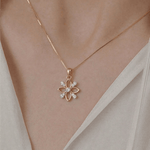 Load image into Gallery viewer, Blossoming Petals 18K Rose Gold Diamond Flower Pendant
