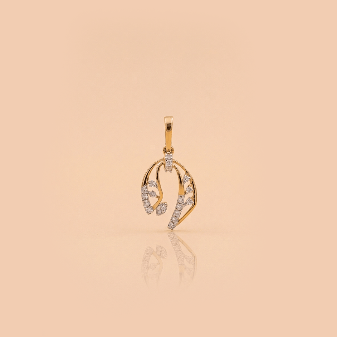 Golden Willow Diamond Branch Pendant in 18K Yellow Gold