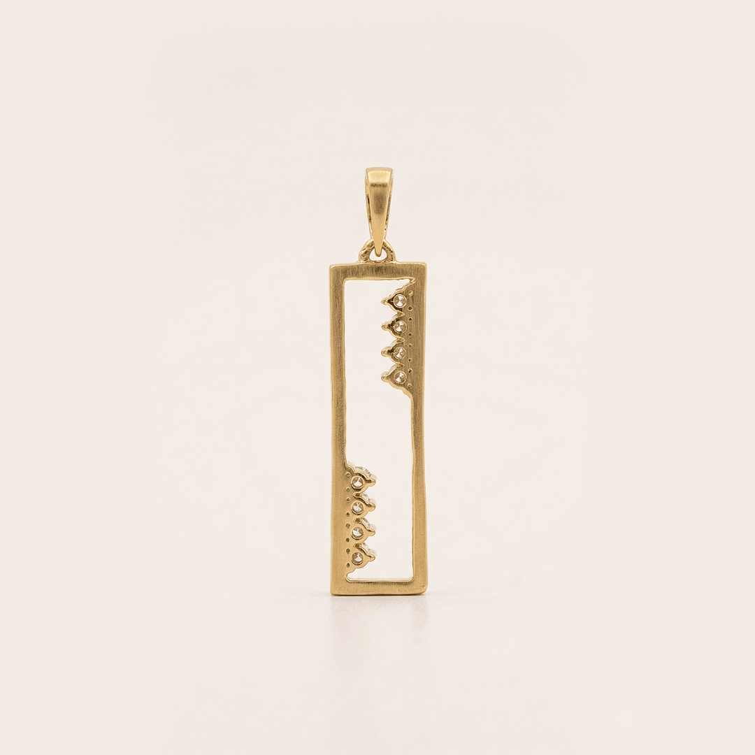 Linear Grace 18K Yellow Gold Floating Diamond Bar Pendant