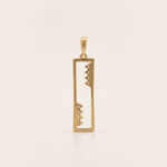 Load image into Gallery viewer, Linear Grace 18K Yellow Gold Floating Diamond Bar Pendant
