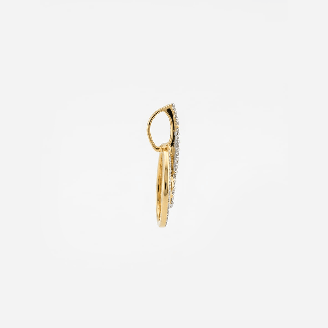 Eclipse of Brilliance 18K Yellow Gold Diamond Halo Pendant
