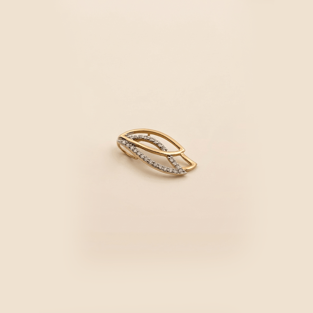 Ethereal Double Leaf Diamond Pendant in 18K Rose Gold