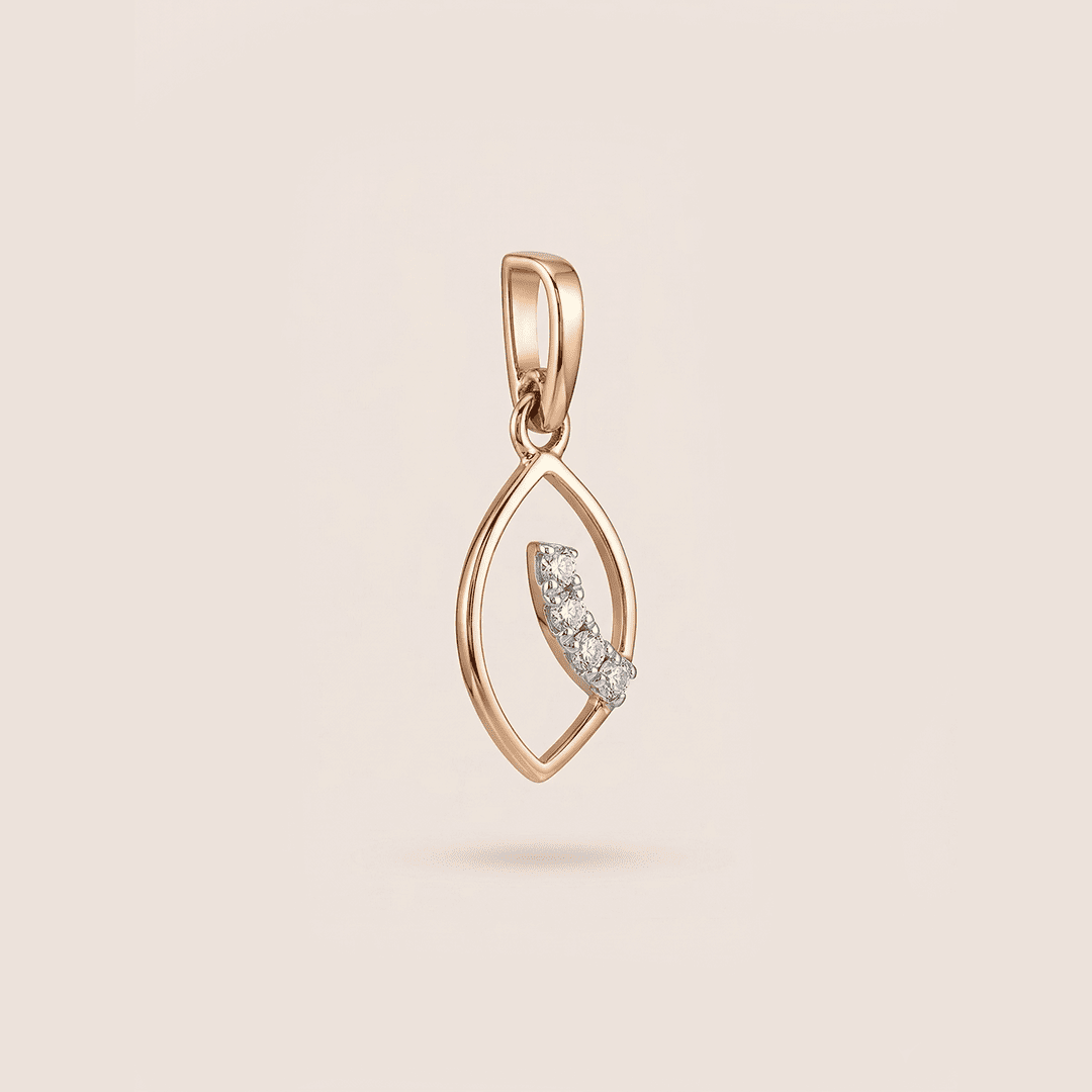 Marquise Silhouette Diamond Pendant in 18K Rose Gold