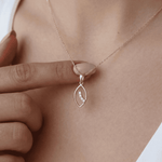 Load image into Gallery viewer, Marquise Silhouette Diamond Pendant in 18K Rose Gold
