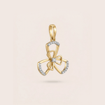 Load image into Gallery viewer, Bloom of Radiance 18K Yellow Gold Diamond Bow Pendant
