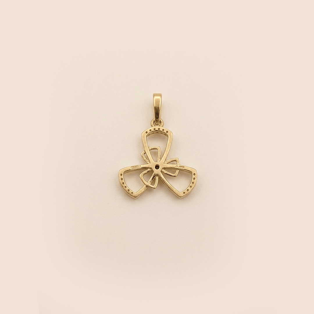 Bloom of Radiance 18K Yellow Gold Diamond Bow Pendant