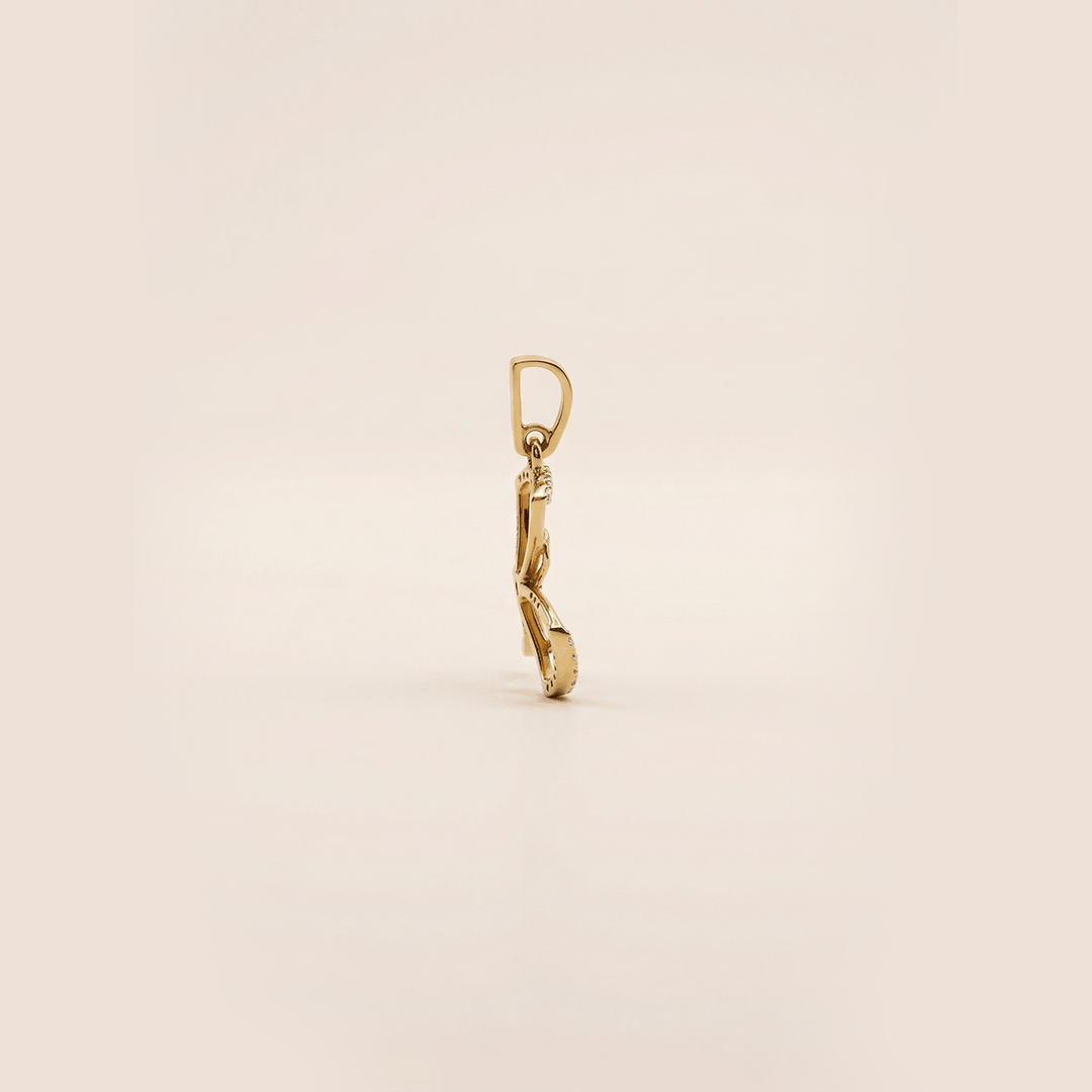 Bloom of Radiance 18K Yellow Gold Diamond Bow Pendant