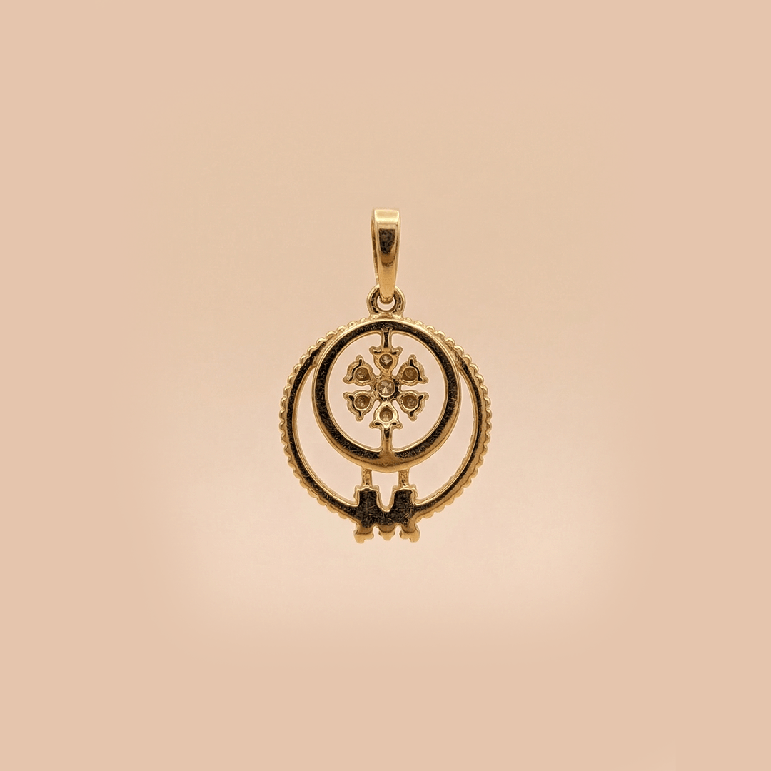 Celestial Dreamcatcher Diamond Pendant in 18K Yellow Gold