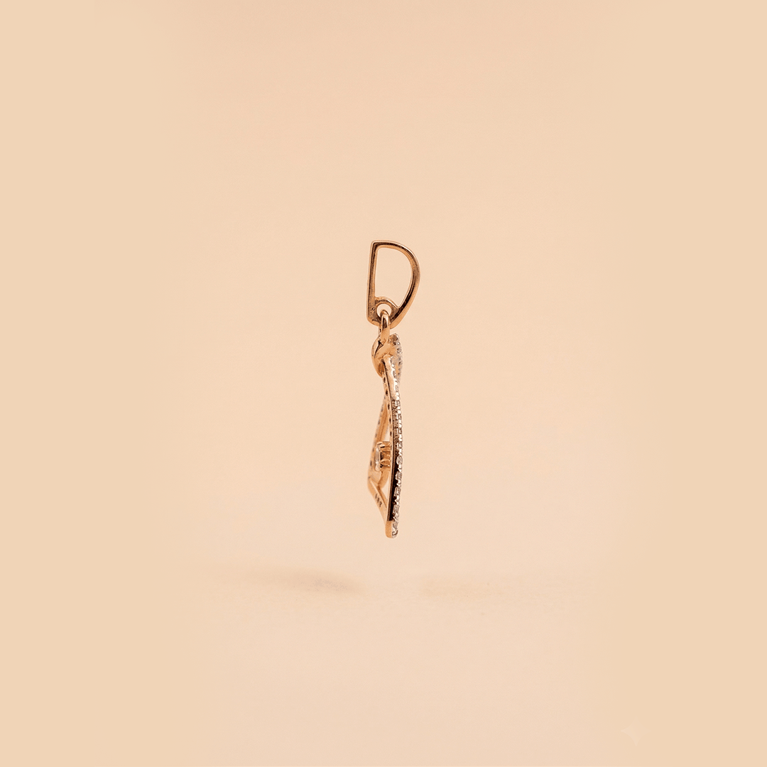 Geometric Radiance 18K Rose Gold Sculptural Diamond Pendant